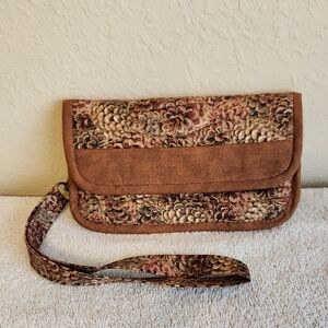 Handcrafted Wristlet Clutch in Brown